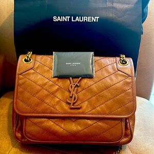 YSL Nikki Medium Crinkled Leather Bag
